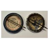 Antique Hoover & Curtis Political Campaign Pin Back / Button & Antique Put Hoover On Political Pin Back / Button
