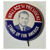 Vintage Wallace for President Stand up For American Political Pin Back/ Button & Vintage Wallace Labor 1948 Pin Back