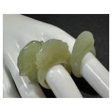 Set of Three Carved Nephrite Jade Fish Rings
