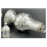 Vintage Sterling Silver Weighted Candlestick Set and Sterling Silver Weighted Glass Lined Salt/Pepper Shakers