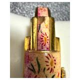 Vintage Bucherer Cuff Watch - Vintage - 17 Jewels - Swiss - Pink Enamel Floral Dial