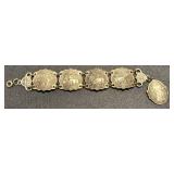Vintage Spanish Bullfighting Panel Bracelet - Souvenir, Plated, 6.5-Inch Long