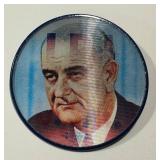 Vintage Vari-Vue LBJ For The USA Pinback Button