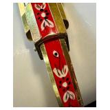 Vintage Türler Swiss Vintage Ladies Watch - Rectangular Gold-Tone Case Red Enamel Bracelet