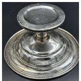 Vintage Sterling Silver Weighted Footed Candy Bowl & 3 Candlesticks