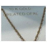 Created Opal 10k Butterfly Necklace - 18-inch Chain