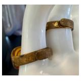 Two Vintage Gold-Tone Orphan Annie Rings
