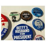Set of 11 Assorted Vintage Political Pin Backs / Buttons