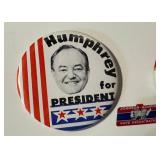 Vintage Johnson-Humphrey Campaign Pin Backs / Buttons including a Vintage Vari Vue Vote Humphrey Pin Back (Vintage 1960s)
