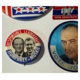 Vintage Johnson-Humphrey Campaign Pin Backs / Buttons including a Vintage Vari Vue Vote Humphrey Pin Back (Vintage 1960s)