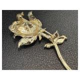 Miniature Clock - Floral Brooch - Sterling Silver Photo Album Pendant