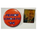 Vintage Perot for President 1996 Campaign Memorabilia - Vintage Sticker & Pin Backs