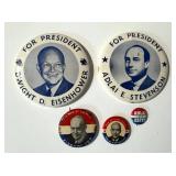 Dwight D. Eisenhower & Adlai Stevenson Presidential Campaign Pins