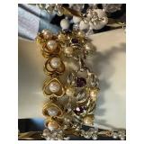 Vintage Costume Jewelry Assortment - Pearl Necklaces, Crystal Beads & Rhinestone Bracelets