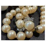 Vintage Costume Jewelry Assortment - Pearl Necklaces, Crystal Beads & Rhinestone Bracelets