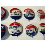 Assorted Vintage Campaign Pinbacks Buttons
