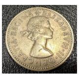 1955 Elizabeth II One Shilling UK Coin