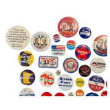 Campaign Pin Backs - Assorted Political Buttons, Mixed Sizes & Campaigns