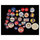 Campaign Pin Backs - Assorted Political Buttons, Mixed Sizes & Campaigns