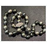 18 Inch Tahitian Baroque Pearl Necklace with 14K White Gold Diamond Clasp