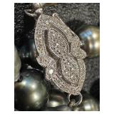 18 Inch Tahitian Baroque Pearl Necklace with 14K White Gold Diamond Clasp