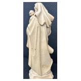 Four Piece Angel Set - Mary Wood-Carved Figure + Fontanini Depose Gloria Angels (Italy 1995-1996)