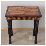 UL - Accent Table, Dark Wood with Turned Legs