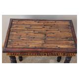 UL - Accent Table, Dark Wood with Turned Legs