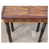 UL - Accent Table, Dark Wood with Turned Legs