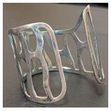 K - Sterling Silver Cuff Bracelet - 2 in. wide