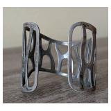 K - Sterling Silver Cuff Bracelet - 2 in. wide