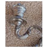 UL - Ornate Green Patina Wall Candle Sconces Set of 3 - Floral Leaf Motif, Rococo Style