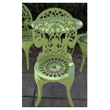 BY -Vintage Mint Green Painted Metal Bistro Set - Round Table