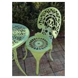 BY -Vintage Mint Green Painted Metal Bistro Set - Round Table