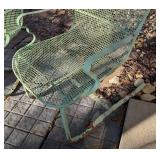 LL - Pair of Vintage Mint Green Painted Metal Patio Chairs