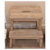 LL - Time Out Kids Chair - 2-Step Stool - Small Stool - 3-Piece Painted Wood Set