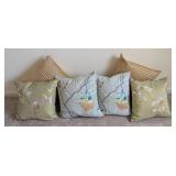 LL - Floral Embroidered Throw Pillows - Sage Green 18x18 - 4 Pack