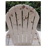 BY - Adirondack Chairs Pair - Beige Plastic with Cup Holders, Outdoor Patio Furniture Set
