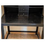 MR - Black Painted Wood Desk With Hutch