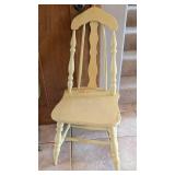 ML - Vintage Painted Wood Chair & Side Table Set - Distressed Green Table & Cream Chair