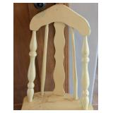 ML - Vintage Painted Wood Chair & Side Table Set - Distressed Green Table & Cream Chair