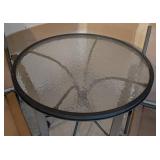 G - Patio Table & 2 Chairs Set - Round Glass Top