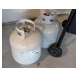 G - American Gourmet Char-Broil 3-Burner Gas Grill with 2 Propane Tanks