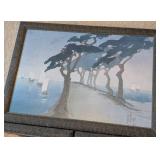 UL - Three Framed Japanese Woodblock Prints - Landscape & Seascape Triptych