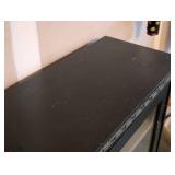 G - Vintage Glass Front Double Door Black Display Cabinet