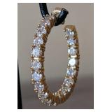 K - 10K Gold CZ Hoop Earrings