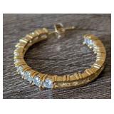 K - 10K Gold CZ Hoop Earrings