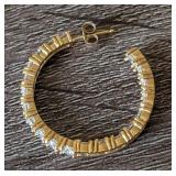 K - 10K Gold CZ Hoop Earrings