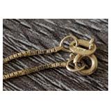 K - 14K Gold Box Chain Necklace - Mom Heart Pendant