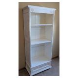 UL - Simply Shabby Chic White Bookshelf with Drawer